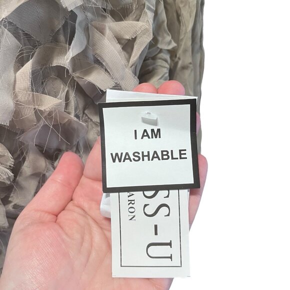 Dress U By Sharon Ruffled Button Top Shirt New Color: Sand Size: XL - Picture 5 of 11